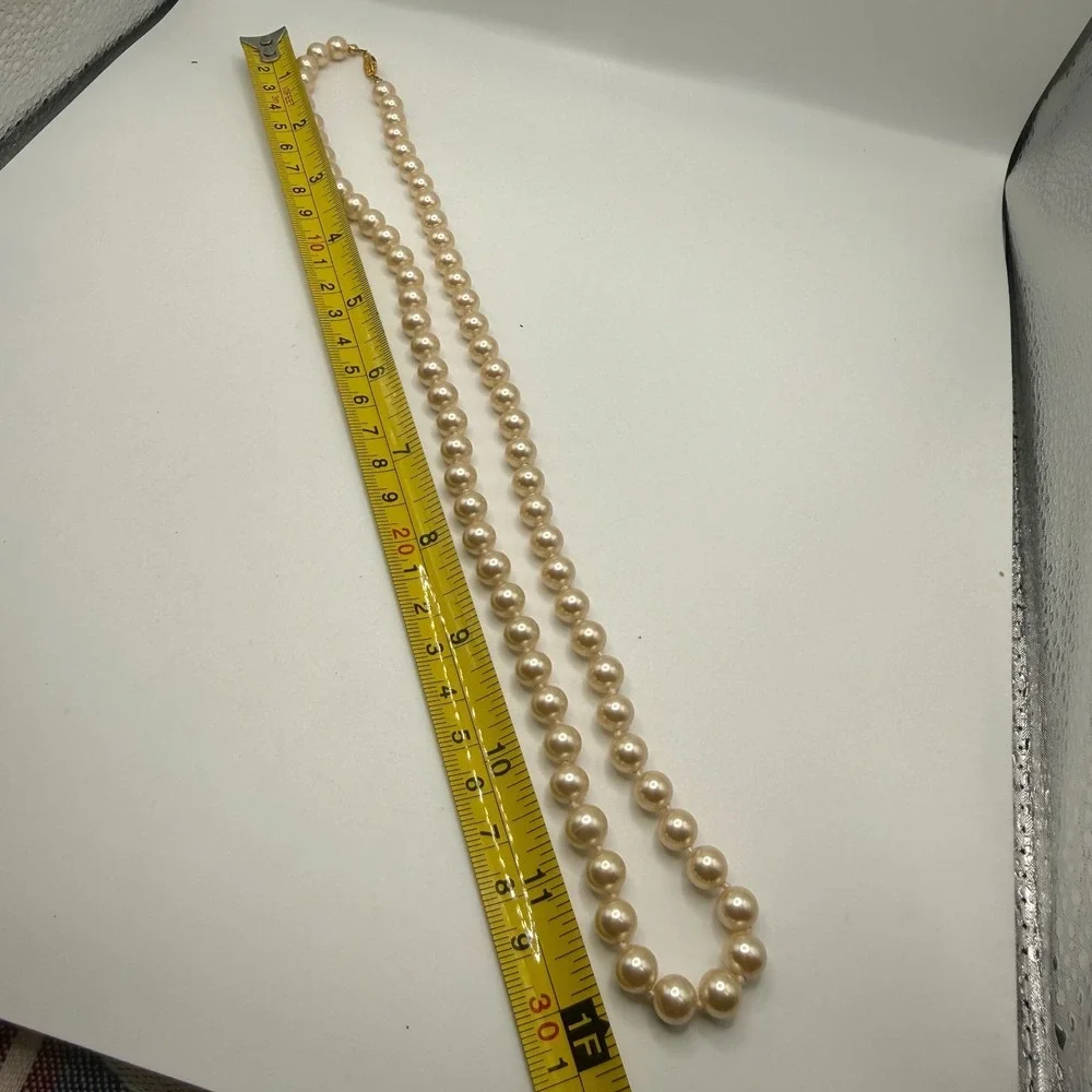 Vintage Faux Pearl Necklace Bracelet knotted Set Classic Bridal Wedding Elegant‎